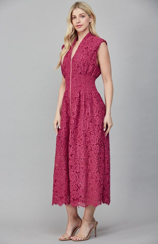 Merlot Lace Midi Dress