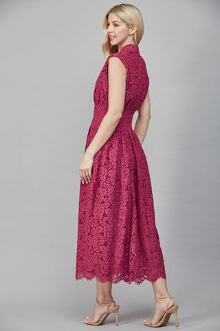 Merlot Lace Midi Dress