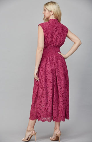 Merlot Lace Midi Dress