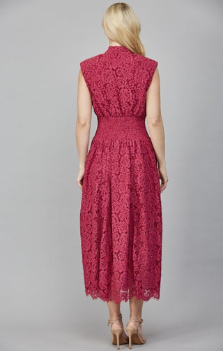 Merlot Lace Midi Dress