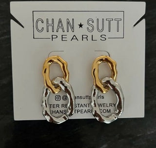 Gold and Silver Chain Earrings