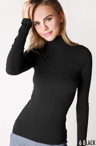 Black Mock Neck Long Sleeve