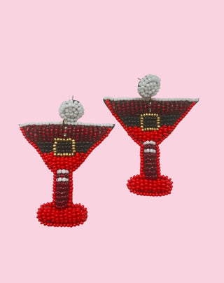 Red Martini Statement Earrings