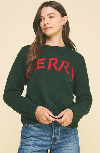 Hunter Green Merry Sweater