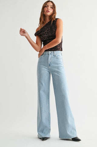 Light Wash Palazzo Jean