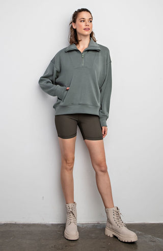 Sage Green Quarter Zip Pullover