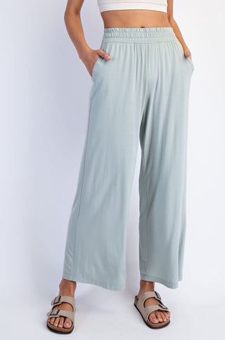 Cropped Wide Leg Pants