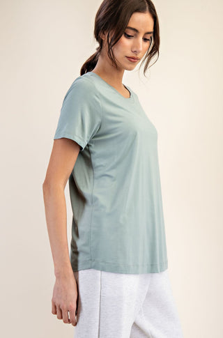 Viscose Modal Basic Short Sleeve Top