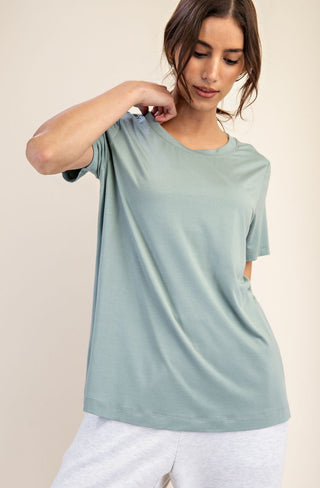 Viscose Modal Basic Short Sleeve Top