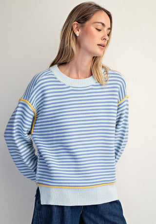 Blue Stripe Oversize Sweater