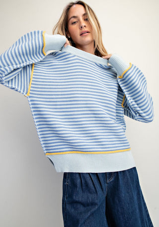 Blue Stripe Oversize Sweater