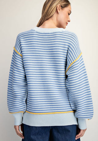 Blue Stripe Oversize Sweater