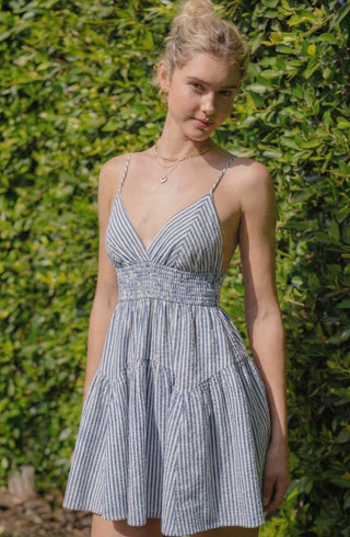 Stripe Cut Out Mini Dress