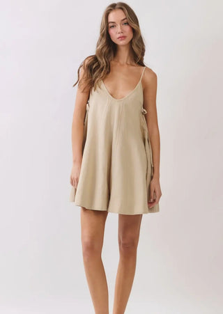 Strappy Side Linen Cotton Romper