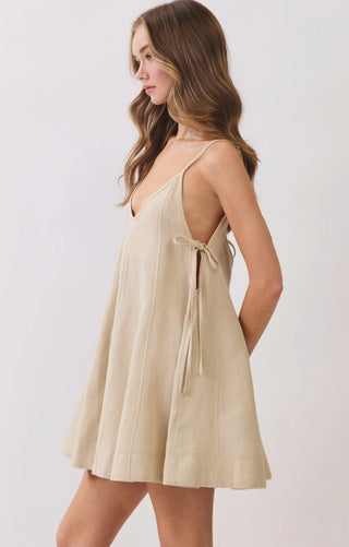 Strappy Side Linen Cotton Romper