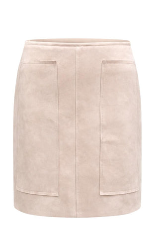 Pale Blush Faux Suede Mini Skirt