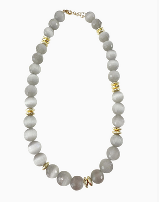 Adler Beaded Necklace - Grey