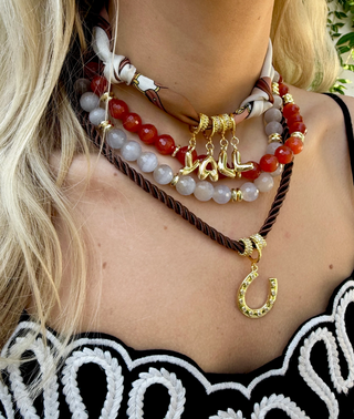 Adler Beaded Necklace - Grey