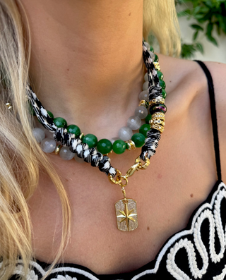 Adler Beaded Necklace - Grey