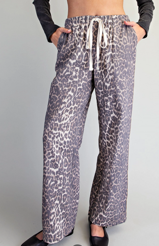 Leopard Draw String Trouser