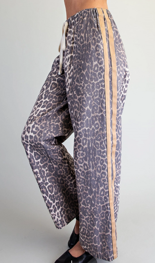 Leopard Draw String Trouser