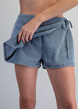 Denim Striped Skort