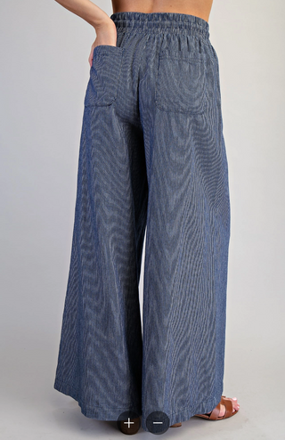 Pinstripe Wide Leg Jeans