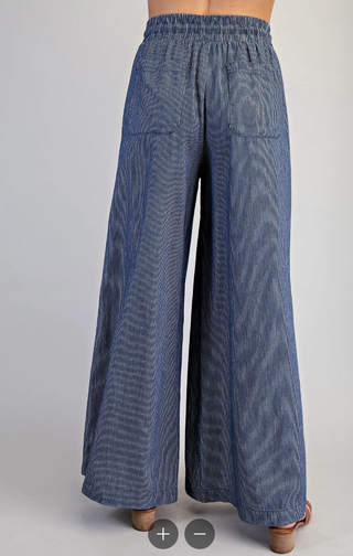 Pinstripe Wide Leg Jeans