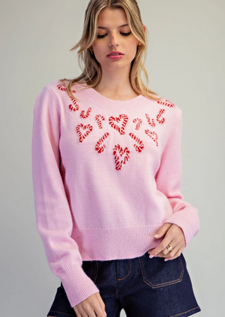 Candy Cane Heart Sweater