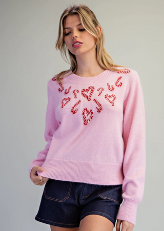 Candy Cane Heart Sweater