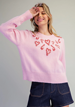 Candy Cane Heart Sweater