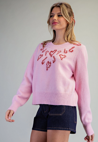 Candy Cane Heart Sweater