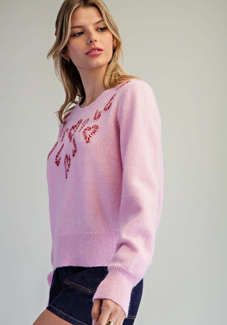 Candy Cane Heart Sweater
