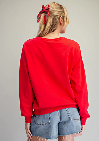 Pearl Embellished Merry Sweatshirt