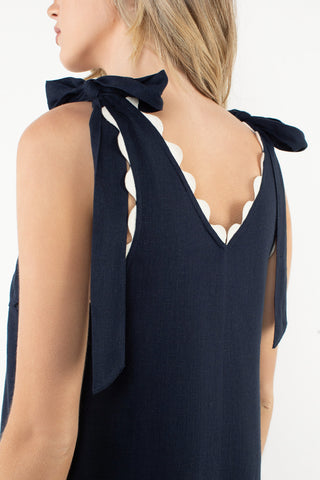 Navy and Cream Dress