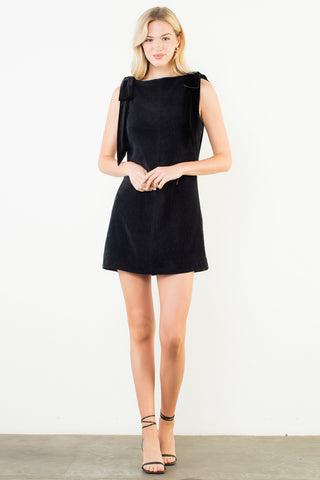 Velvet Bow Detail Dress