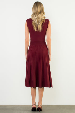 Burgundy Midi Sweater Dress