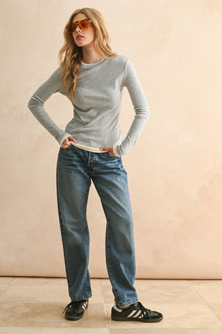 Gray Faux Layered Shirt