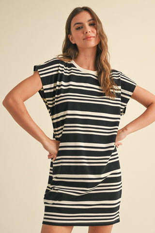 Black/White Stripe T Shirt Dress