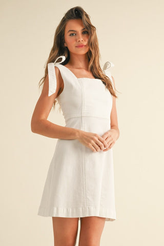 White Denim Mini Dress