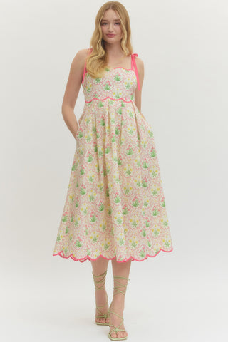 Pink Floral Midi
