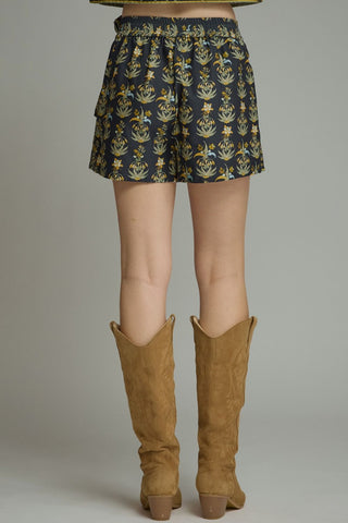 Floral Print Mini Skort