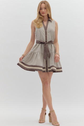 Chocolate and Cream Stripe Dress