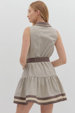 Chocolate and Cream Stripe Dress