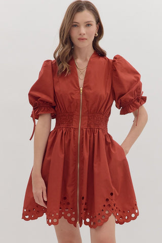 Burgundy Tie Sleeve Dress