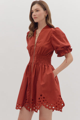 Burgundy Tie Sleeve Dress