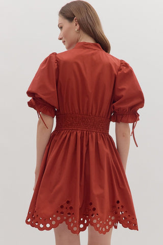 Burgundy Tie Sleeve Dress