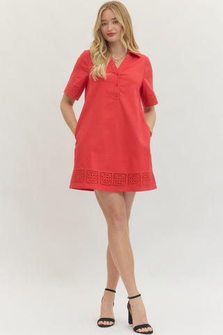 Scarlet Embroidered Dress