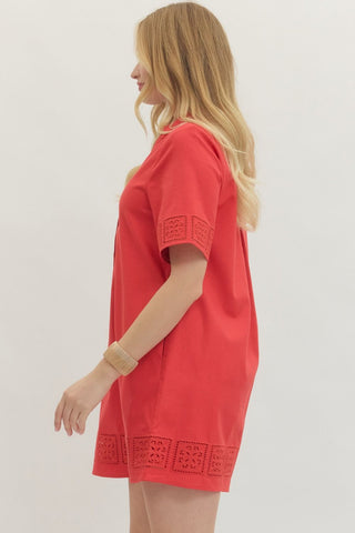 Scarlet Embroidered Dress