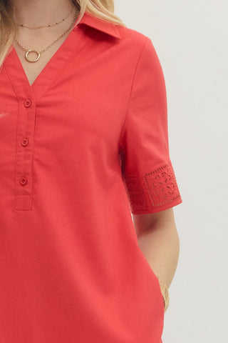 Scarlet Embroidered Dress